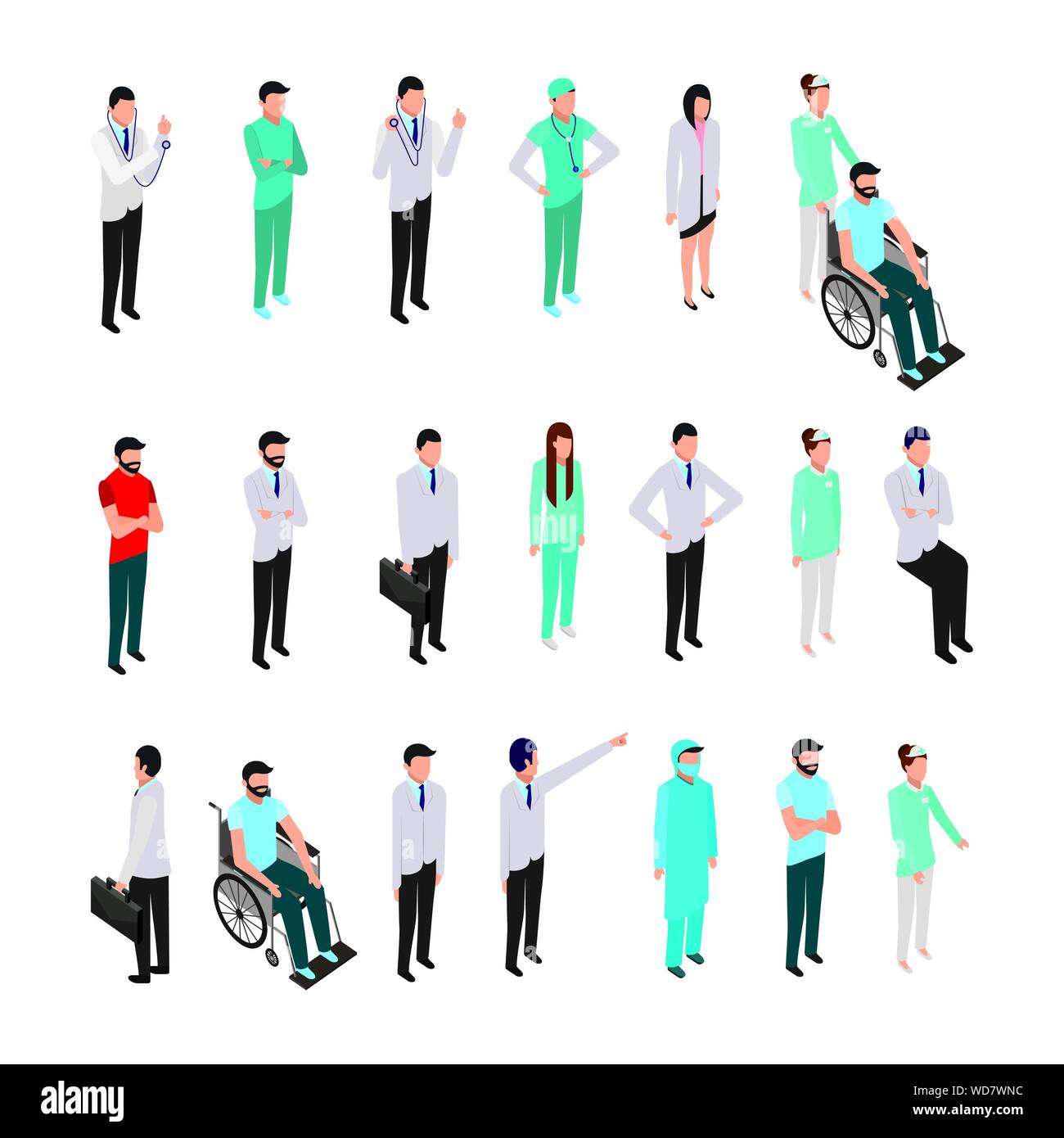 Download Bundle Of Professional Medical Staff And Icons Stock Vector Image Art Alamy