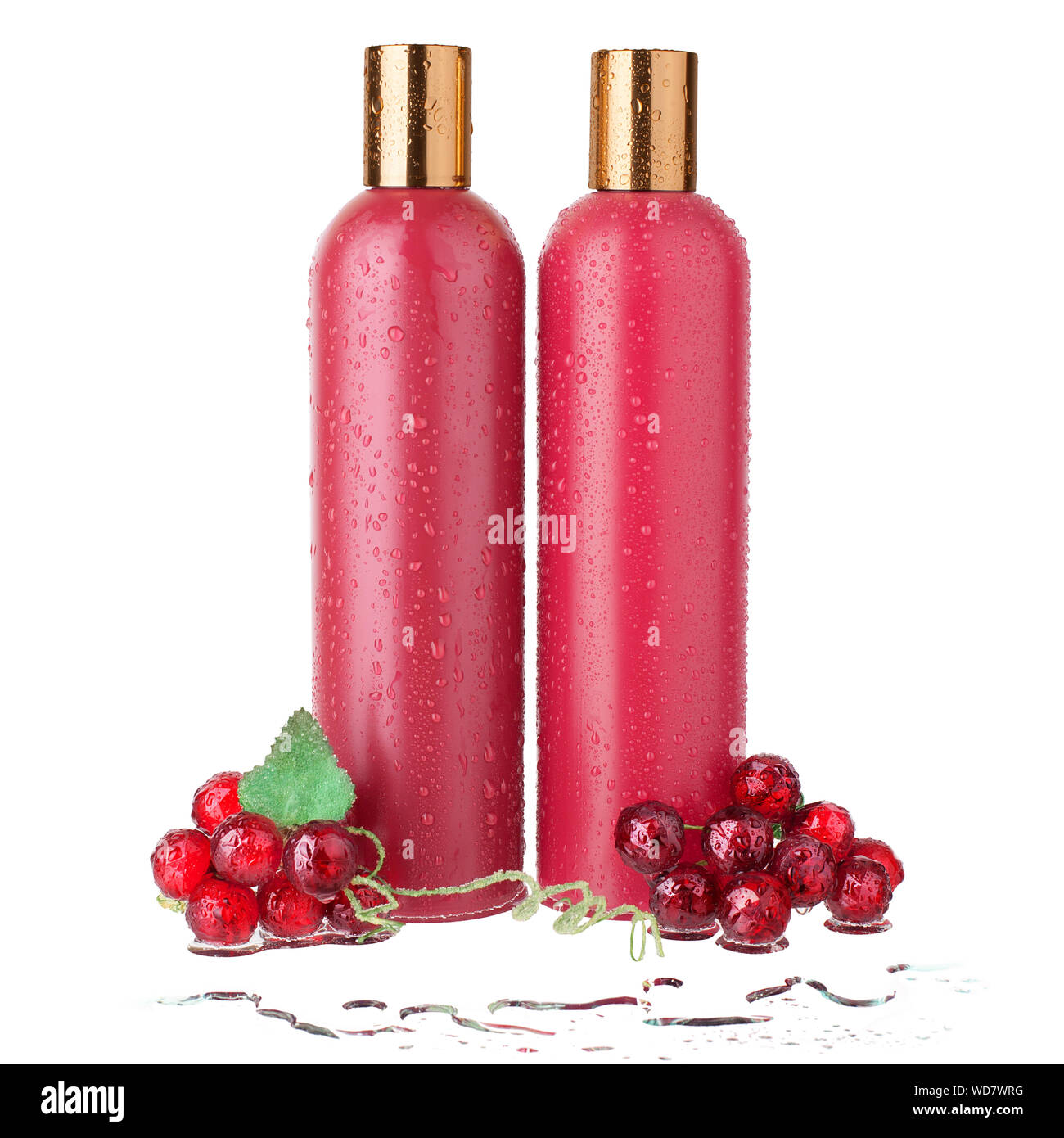 Download Two Red Plastic Shampoo And Hair Conditioner Bottles Shower Gel And Lotion In Water Drops Template White Background Isolated Closeup Decorative Grape Stock Photo Alamy PSD Mockup Templates