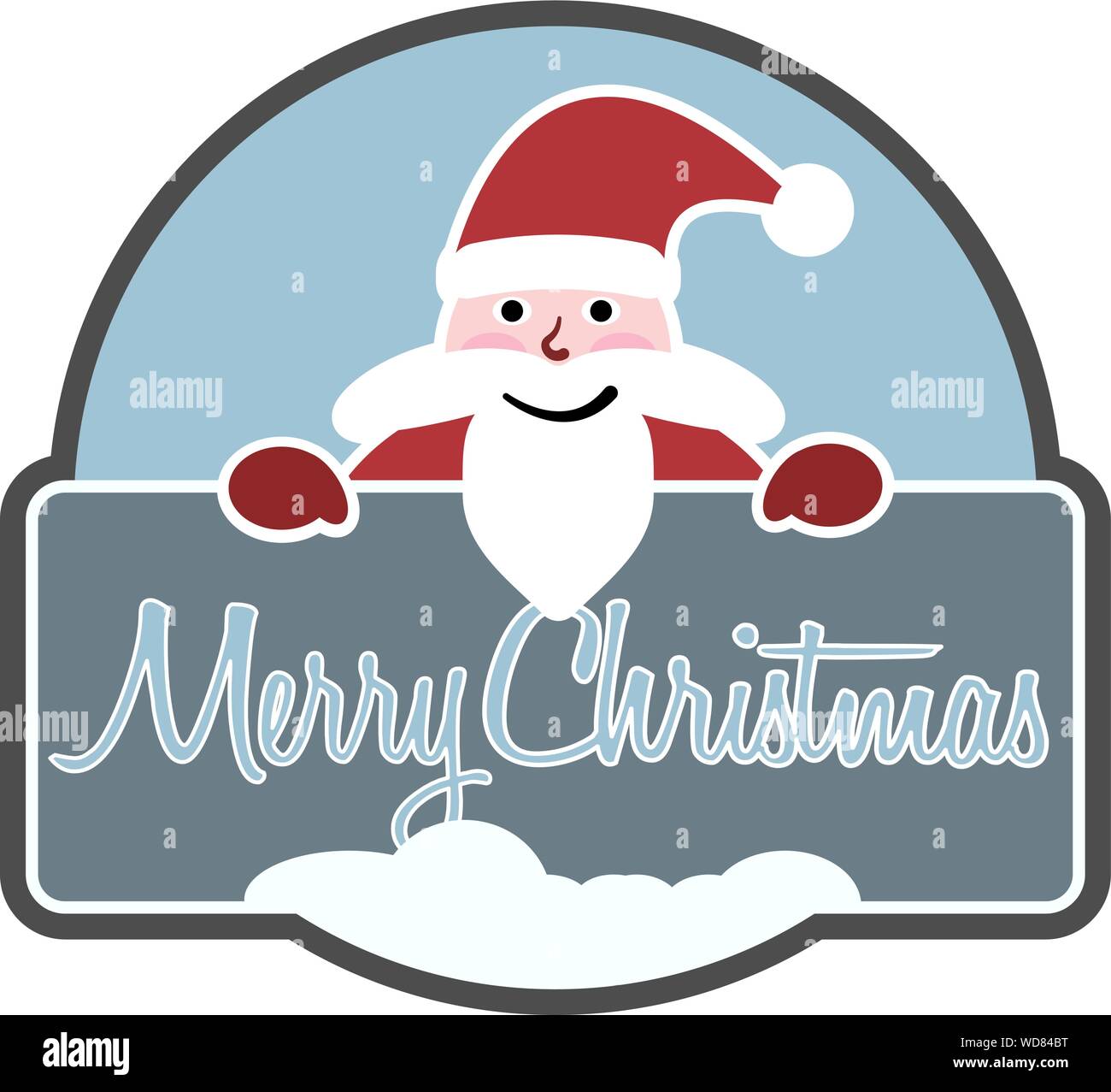 Vintage Christmas Santa in Snow Stickers