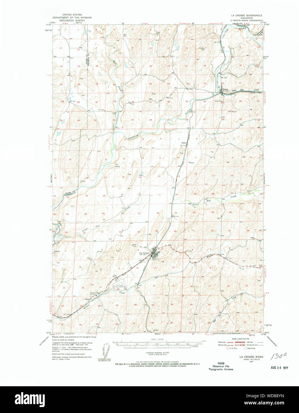 Map of la crosse washington Cut Out Stock Images & Pictures Alamy