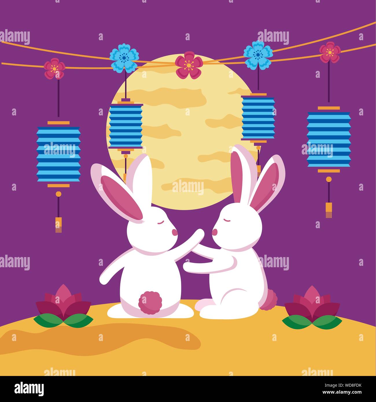 Rabbits of mid autumn festival vector design Stock Vector Image & Art ...