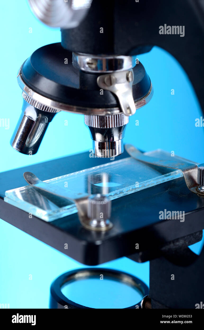 Close-up of a microscope Stock Photo