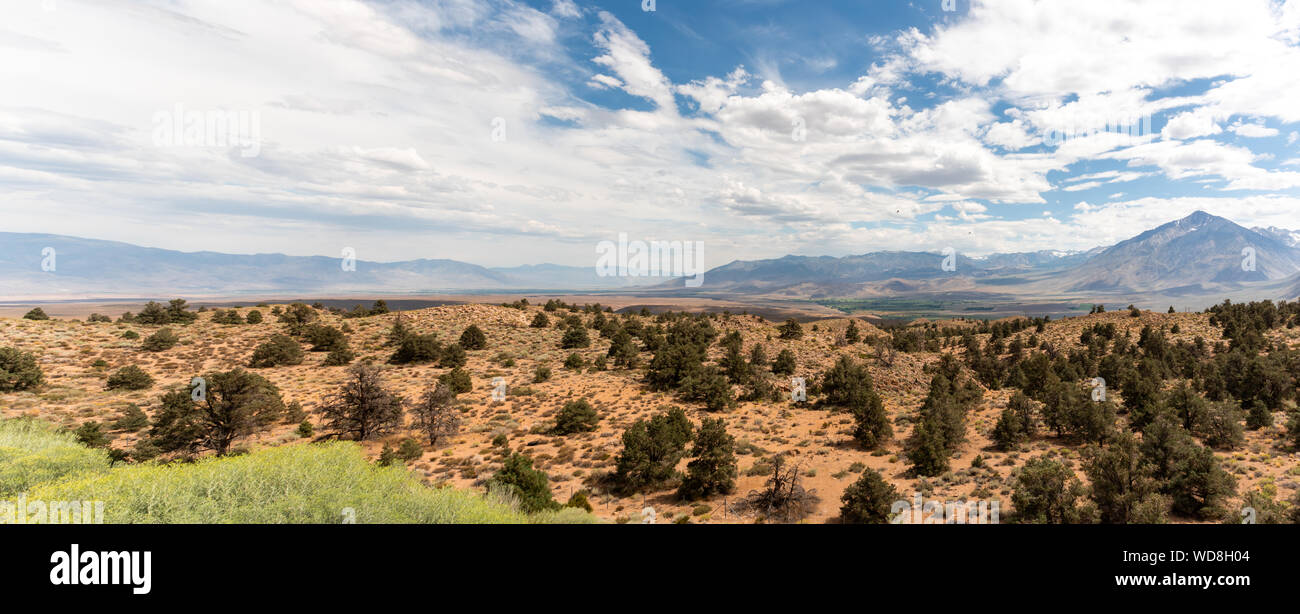 Panoramic view from Vista Point on the highway 395 Stock Photo