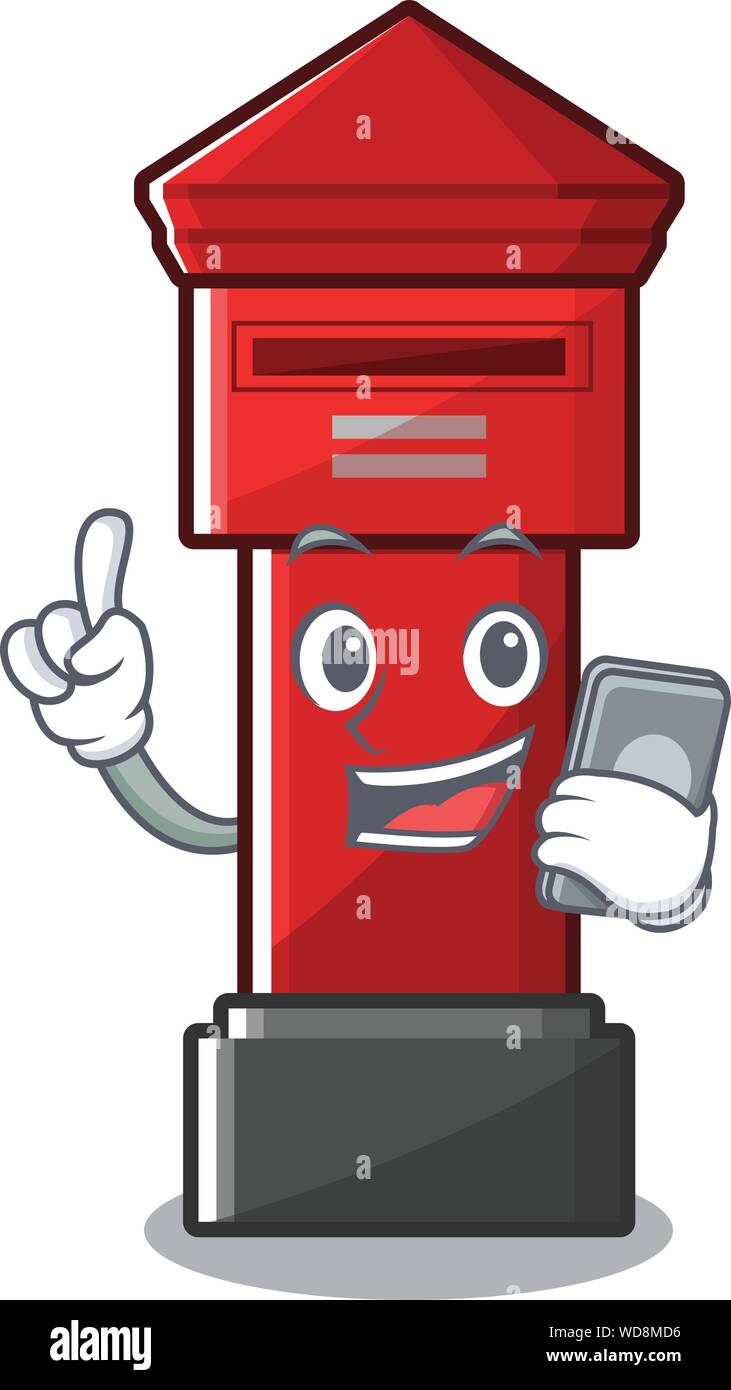 With phone pillar box isolated with the cartoon Stock Vector Image ...