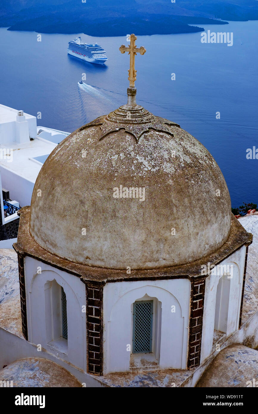 Church in Santorini Greece Stock Photo