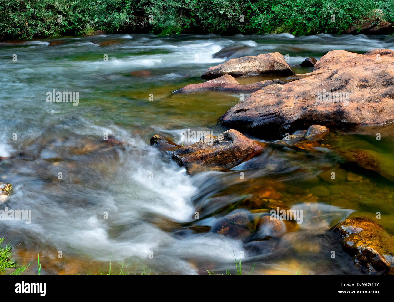 A Lozoya river small rapids Stock Photo