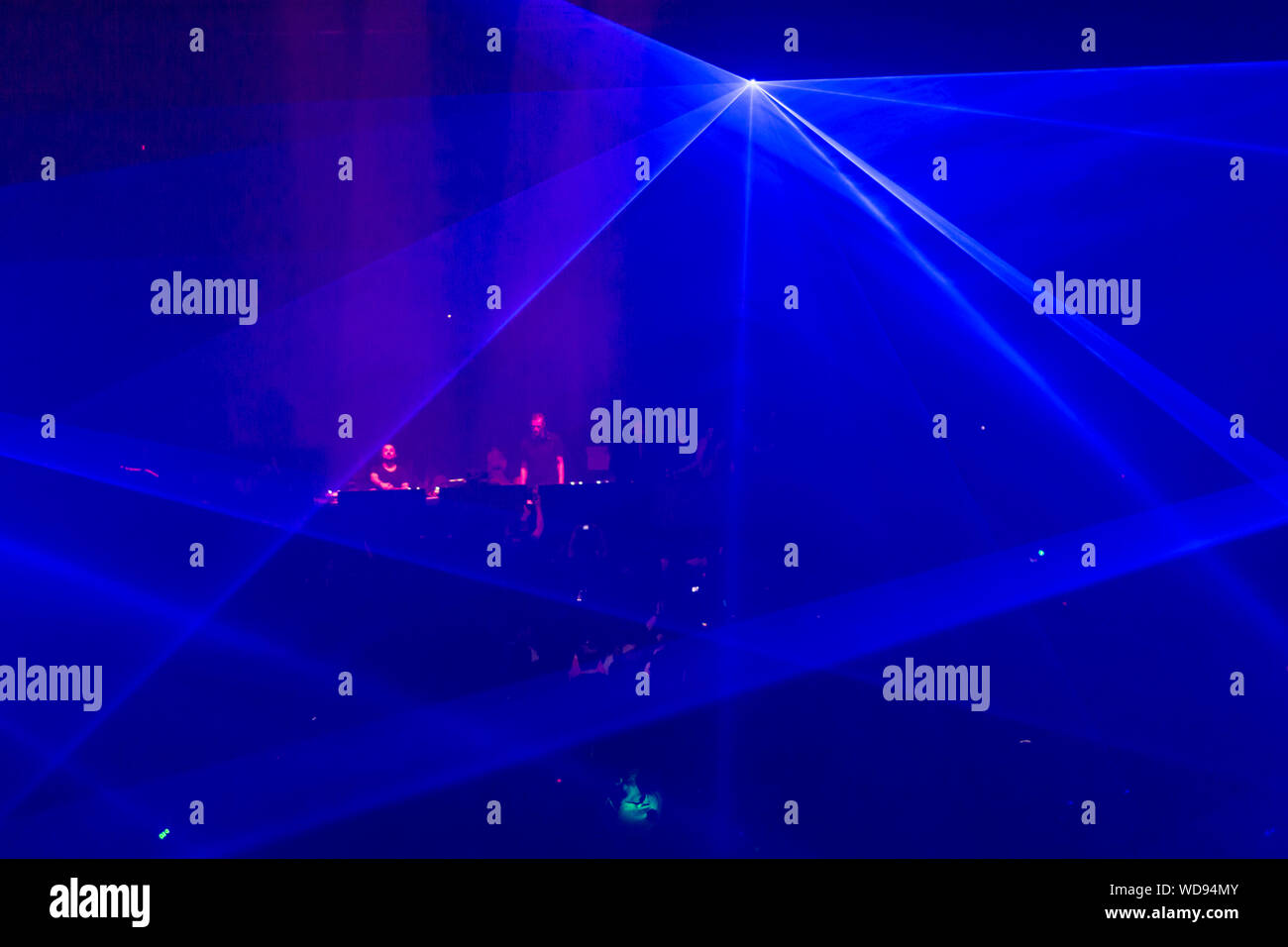 Illuminating equipment in nightclub in Amsterdam, Nederlands Stock Photo