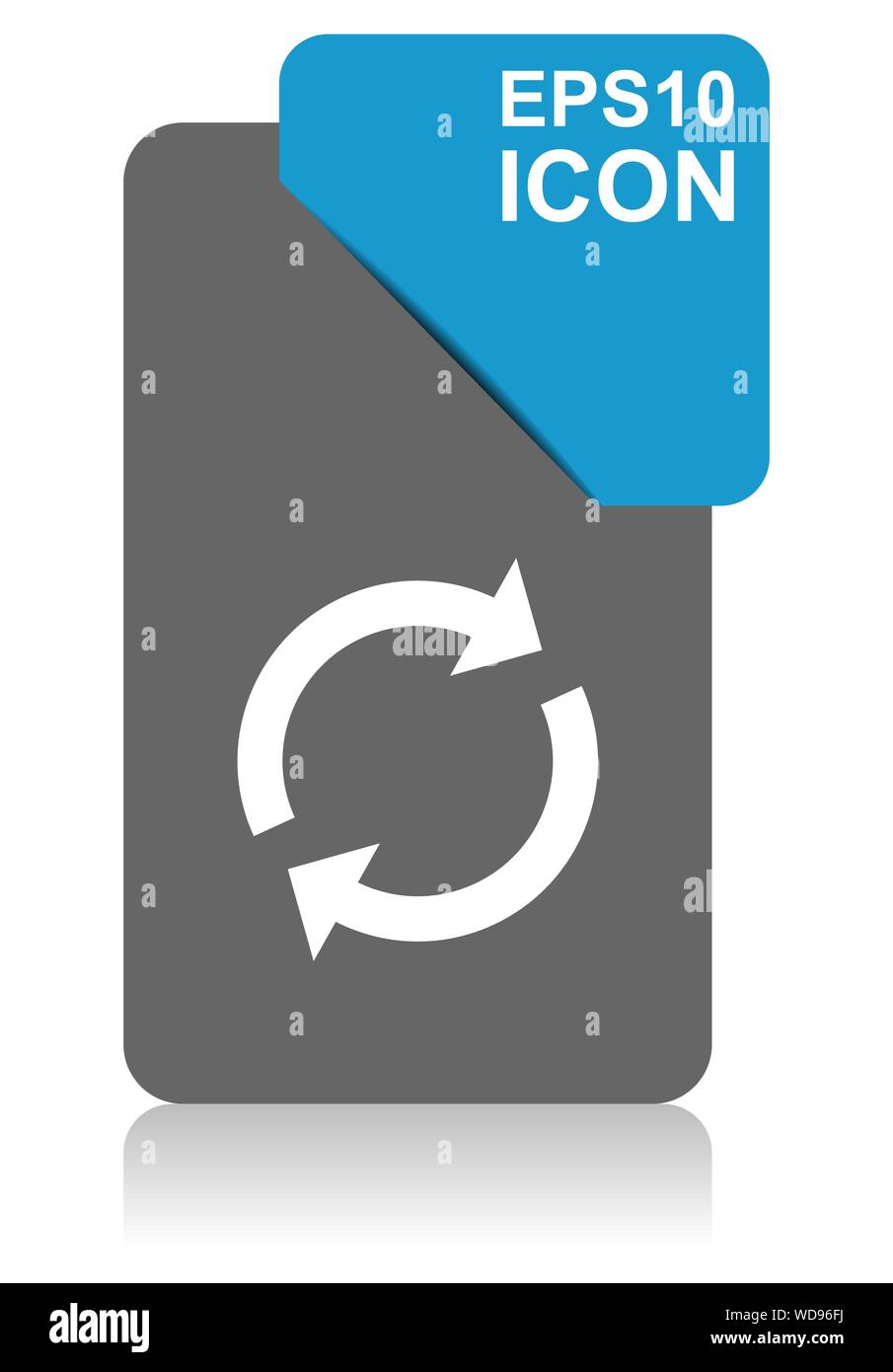 Reload black and blue vector pointer icon on white background in eps 10 Stock Vector