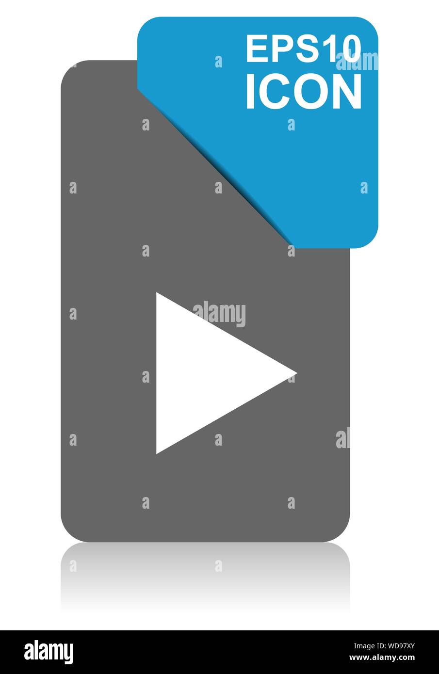 Play black and blue vector pointer icon on white background in eps 10 Stock Vector