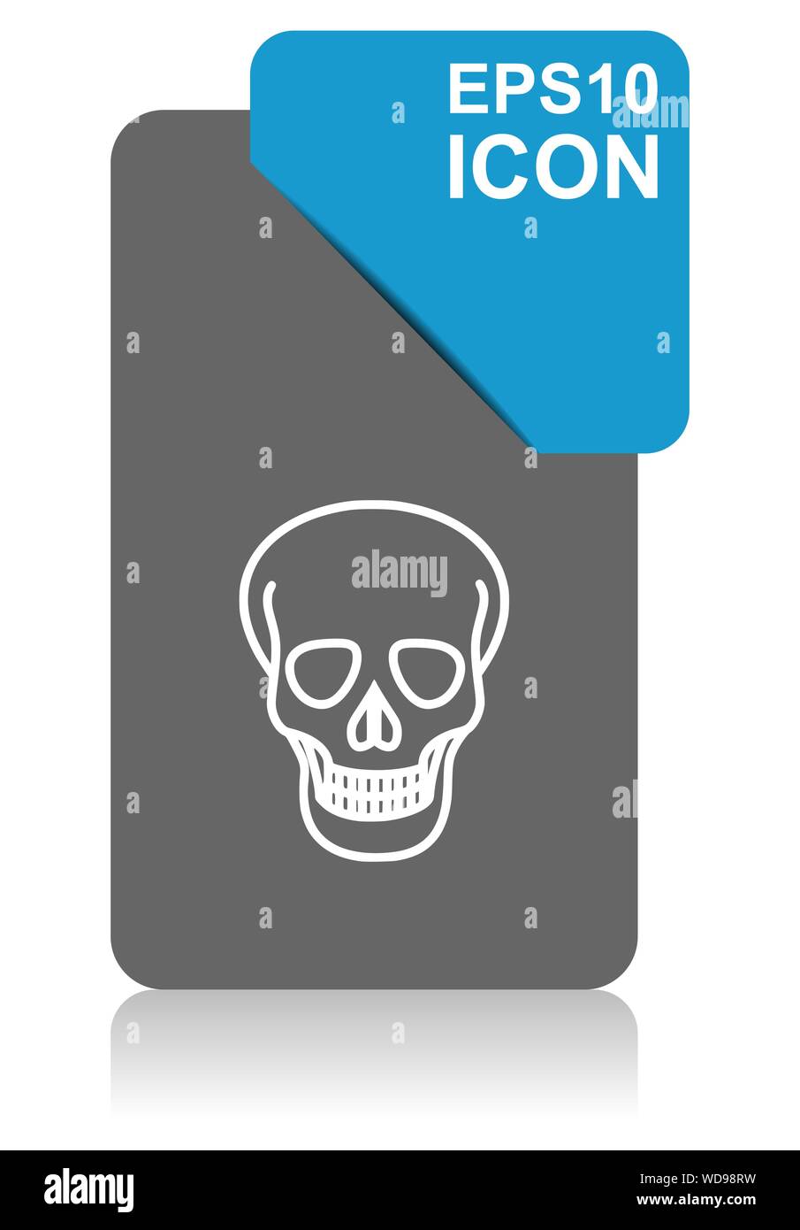 Skull black and blue vector pointer icon on white background in eps 10 Stock Vector