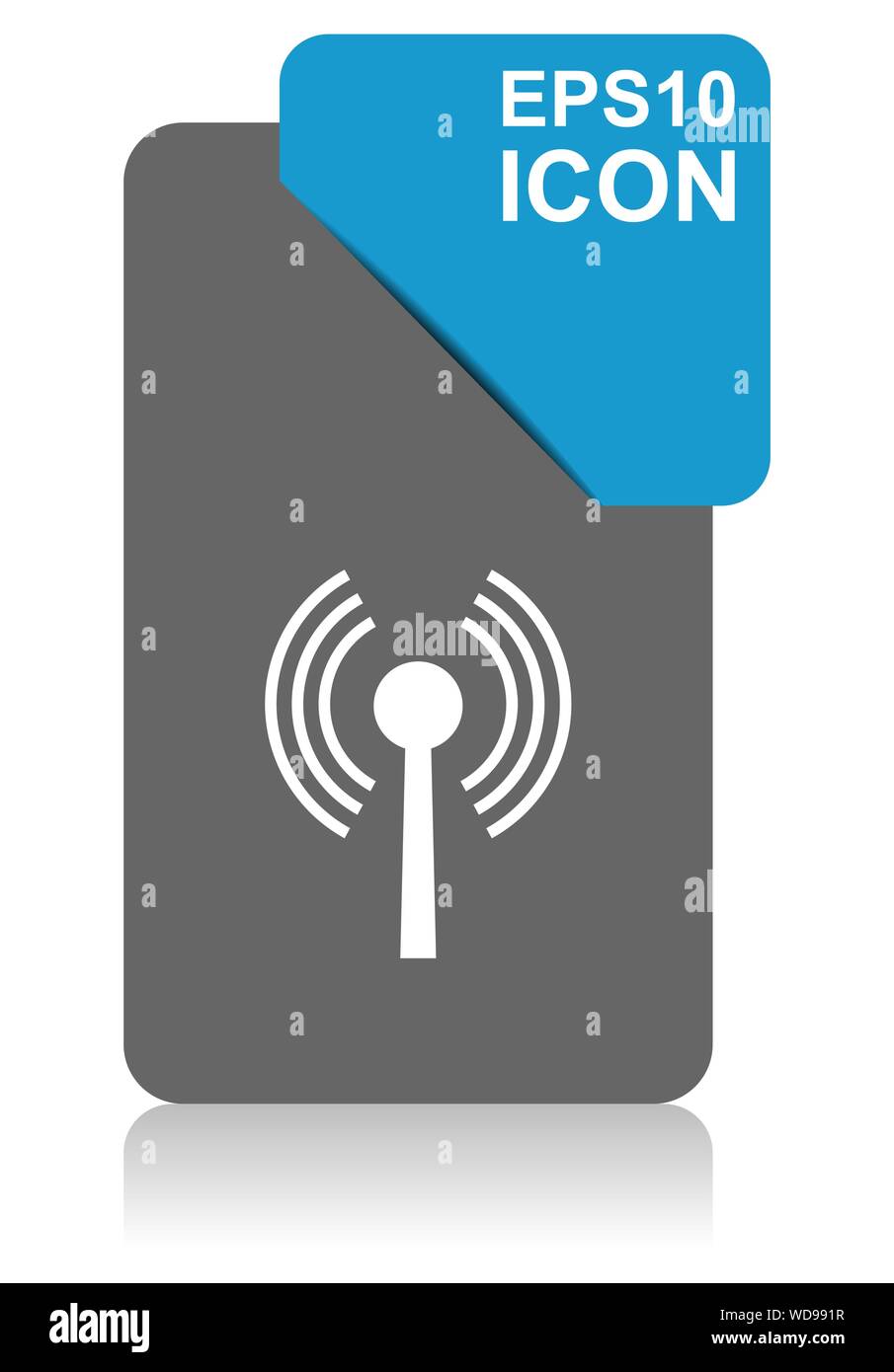 Wifi black and blue vector pointer icon on white background in eps 10 Stock Vector