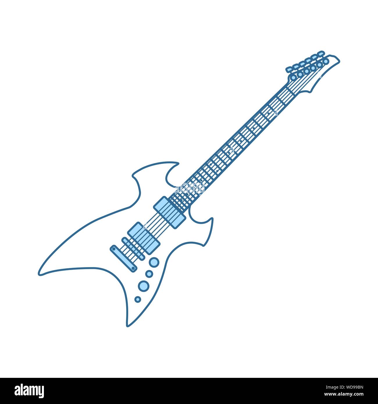 The retro blue electric guitar Stock Vector Images - Alamy