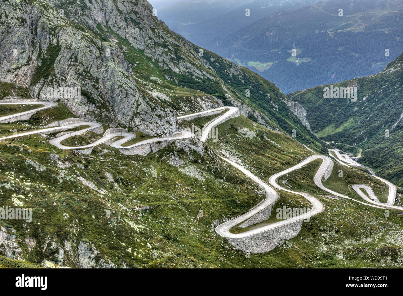 Tremola, San Gottardo, Airolo, Switzerland, Europe Stock Photo
