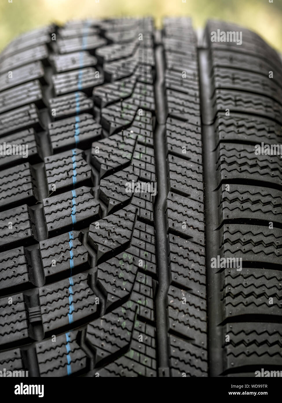 Closeup of new winter car tire Stock Photo