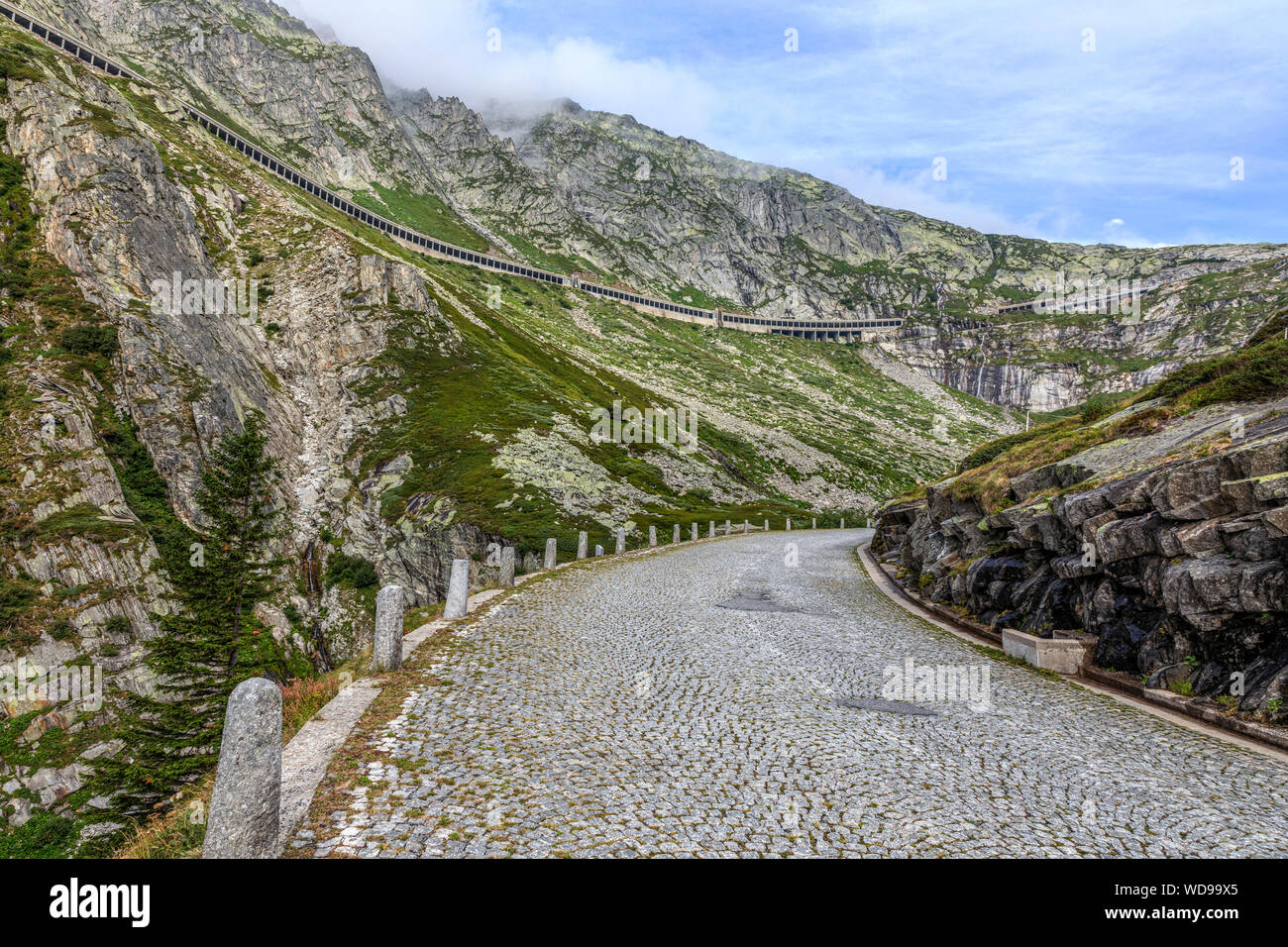 Tremola, San Gottardo, Airolo, Switzerland, Europe Stock Photo