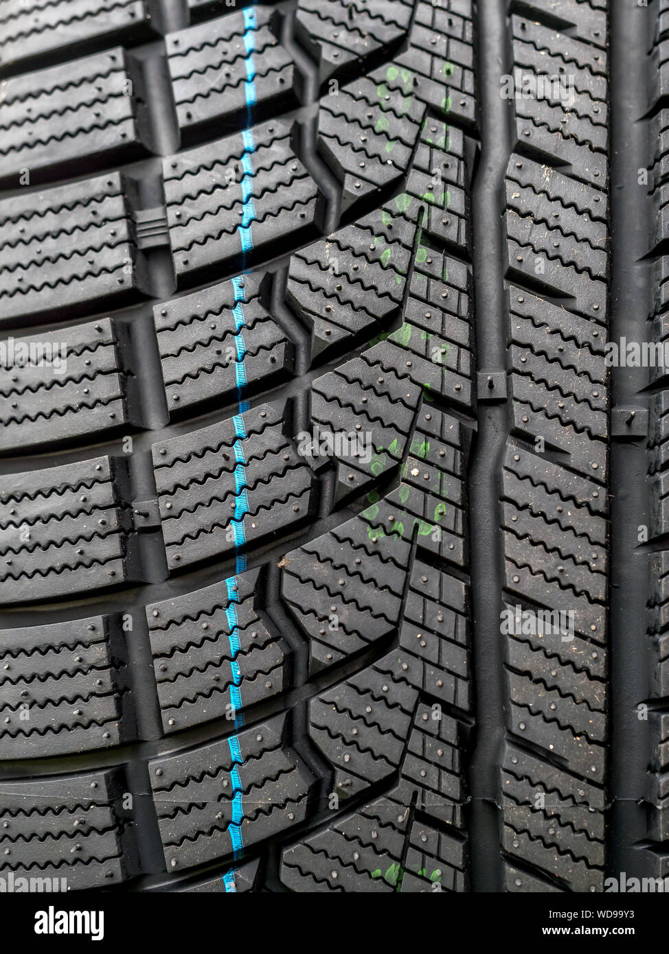 Closeup of new winter car tire Stock Photo