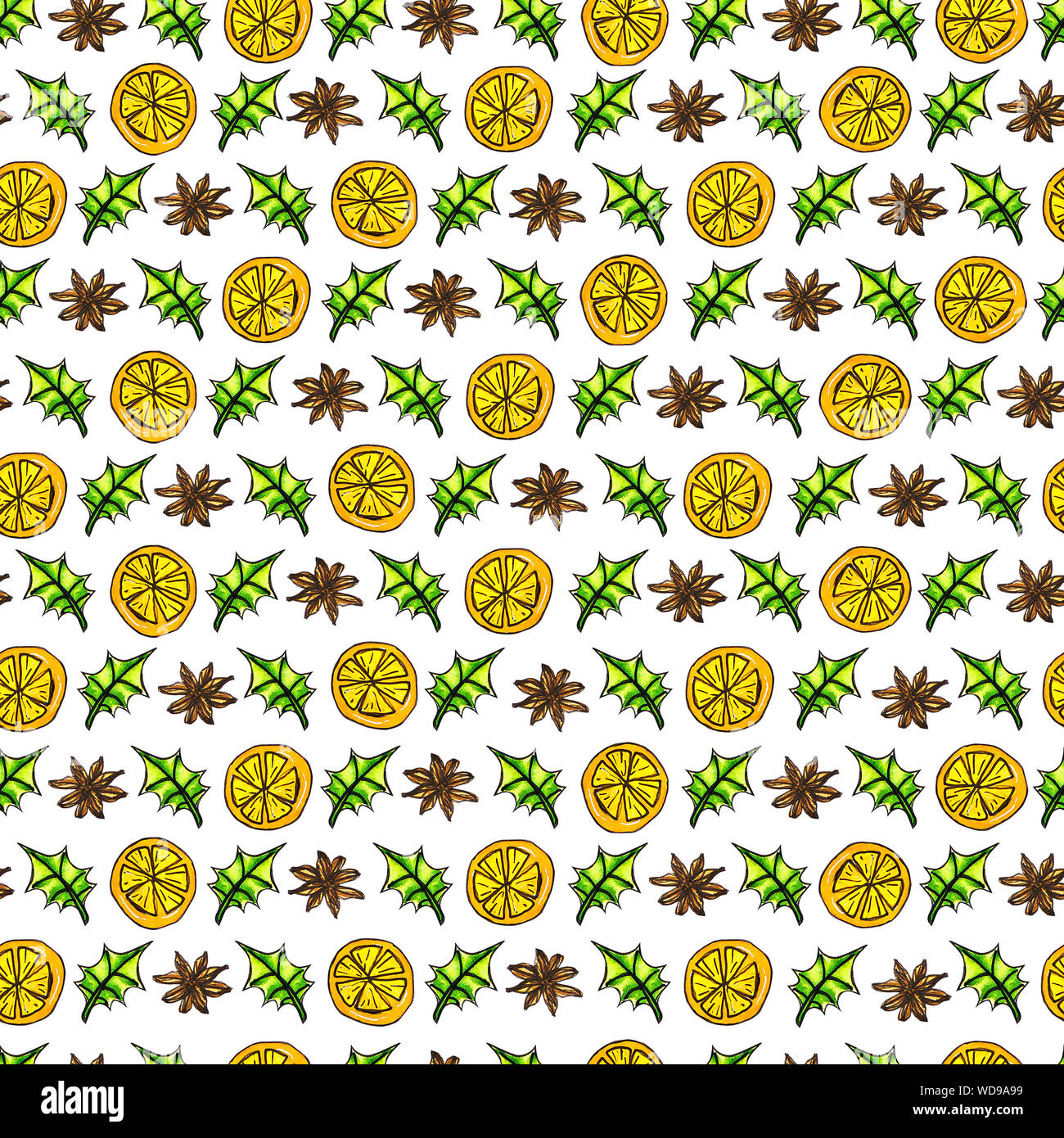 Watercolor christmas seamless pattern background Stock Photo - Alamy