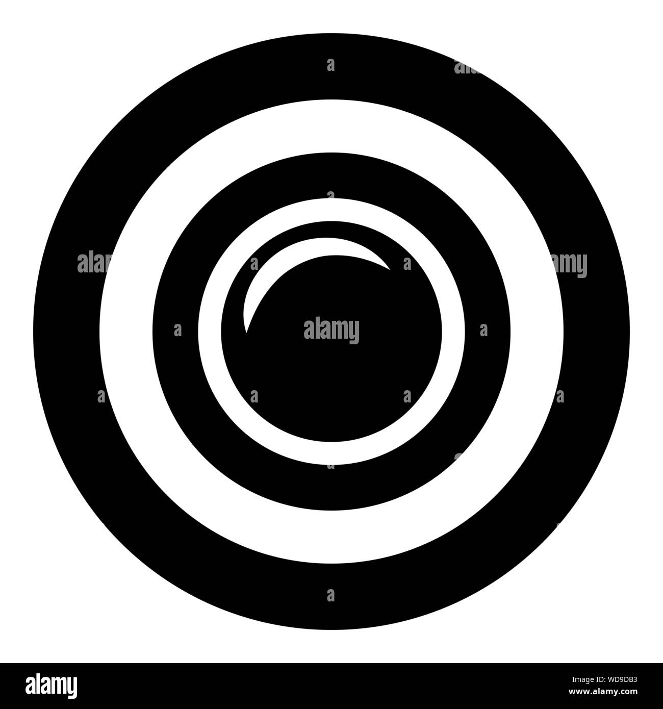 Camera lens photo equipment icon in circle round black color vector