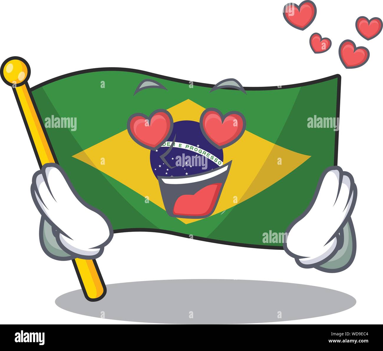 In love brazil flag hoisted on character pole Stock Vector Image & Art ...