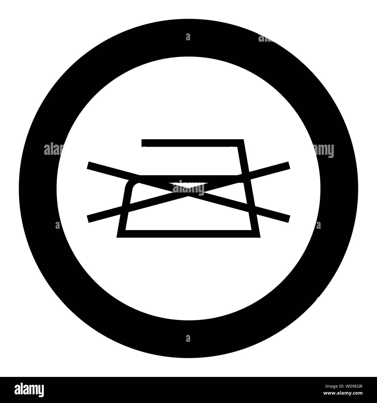 Prohibited Ironing is not allowed Clothes care symbols Washing concept ...