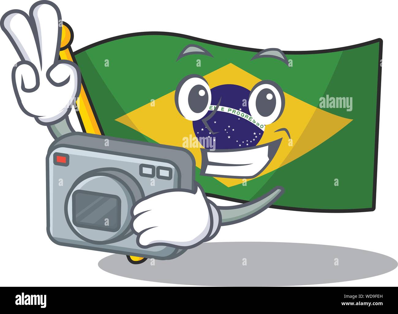 Photographer brazil flag hoisted on character pole Stock Vector Image ...