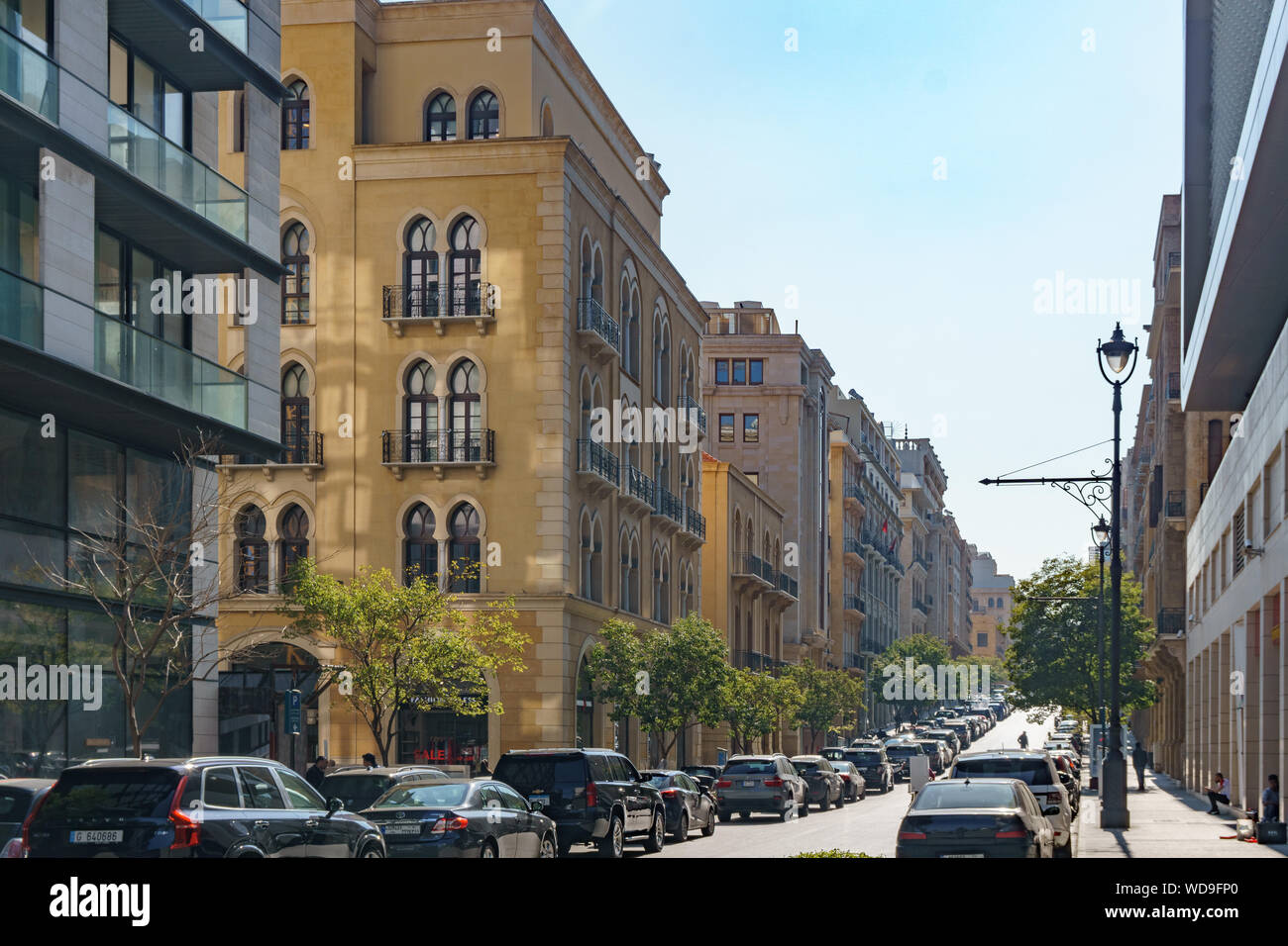 BEIRUT, LEBANON - A street of Beirut Central District (or Centre Ville) Beirut Lebanon 2 February 2018 Stock Photo