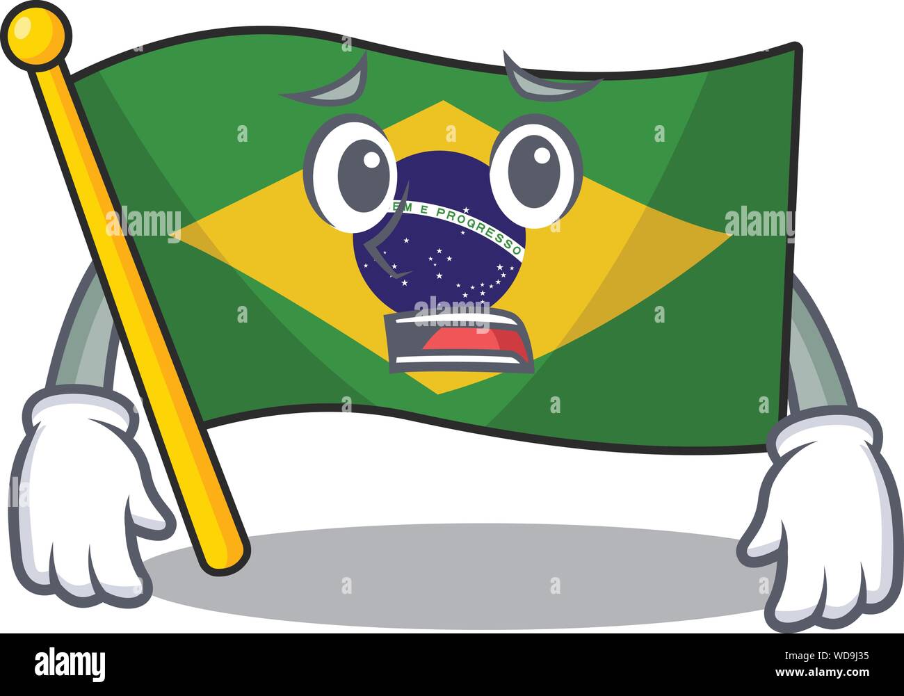 Afraid brazil flag hoisted on character pole Stock Vector Image & Art ...