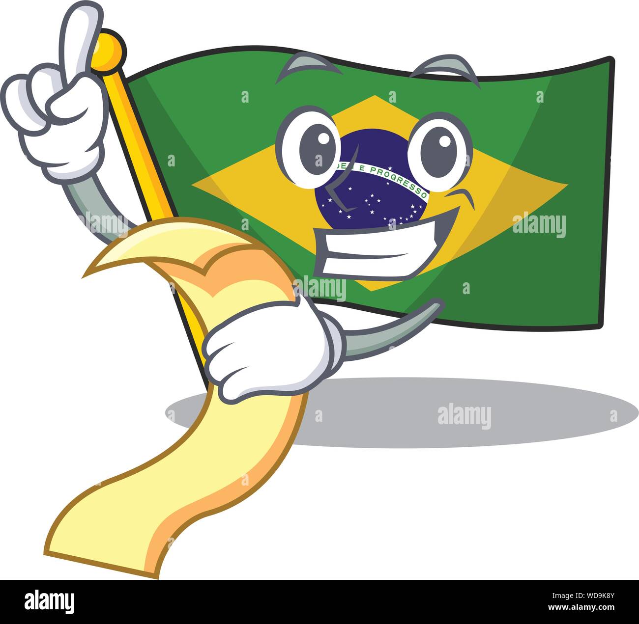 With menu brazil flag hoisted on character pole Stock Vector Image ...