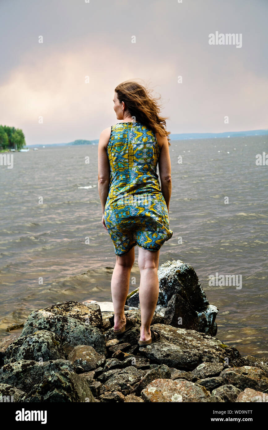 Rear view mature woman in hi-res stock photography and images - Alamy