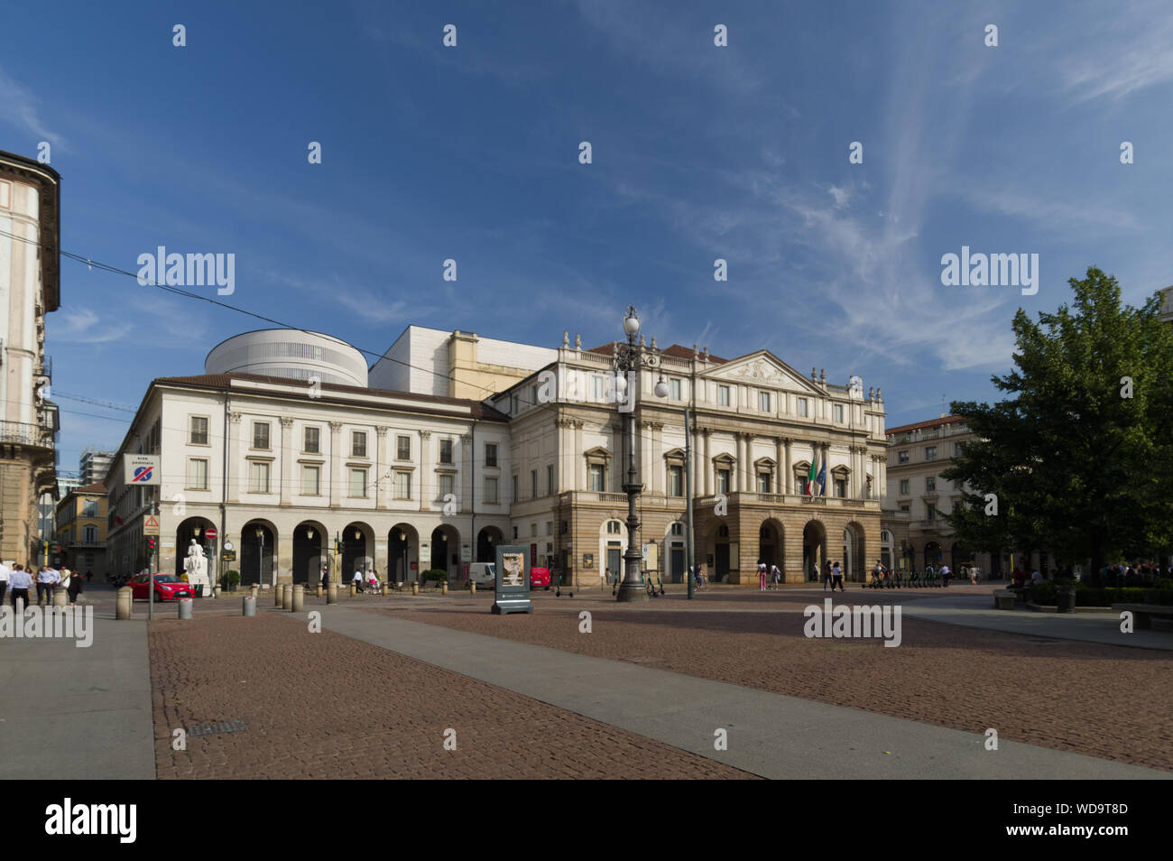 Milano, Italy (8th August 2019) - View of the Teatro alla Scala, the most famous opera house in Italy Stock Photo