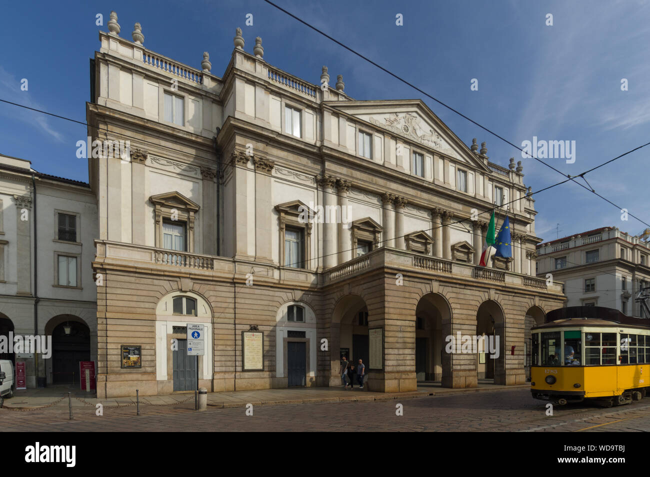 Milano, Italy (8th August 2019) - View of the Teatro alla Scala, the most famous opera house in Italy Stock Photo