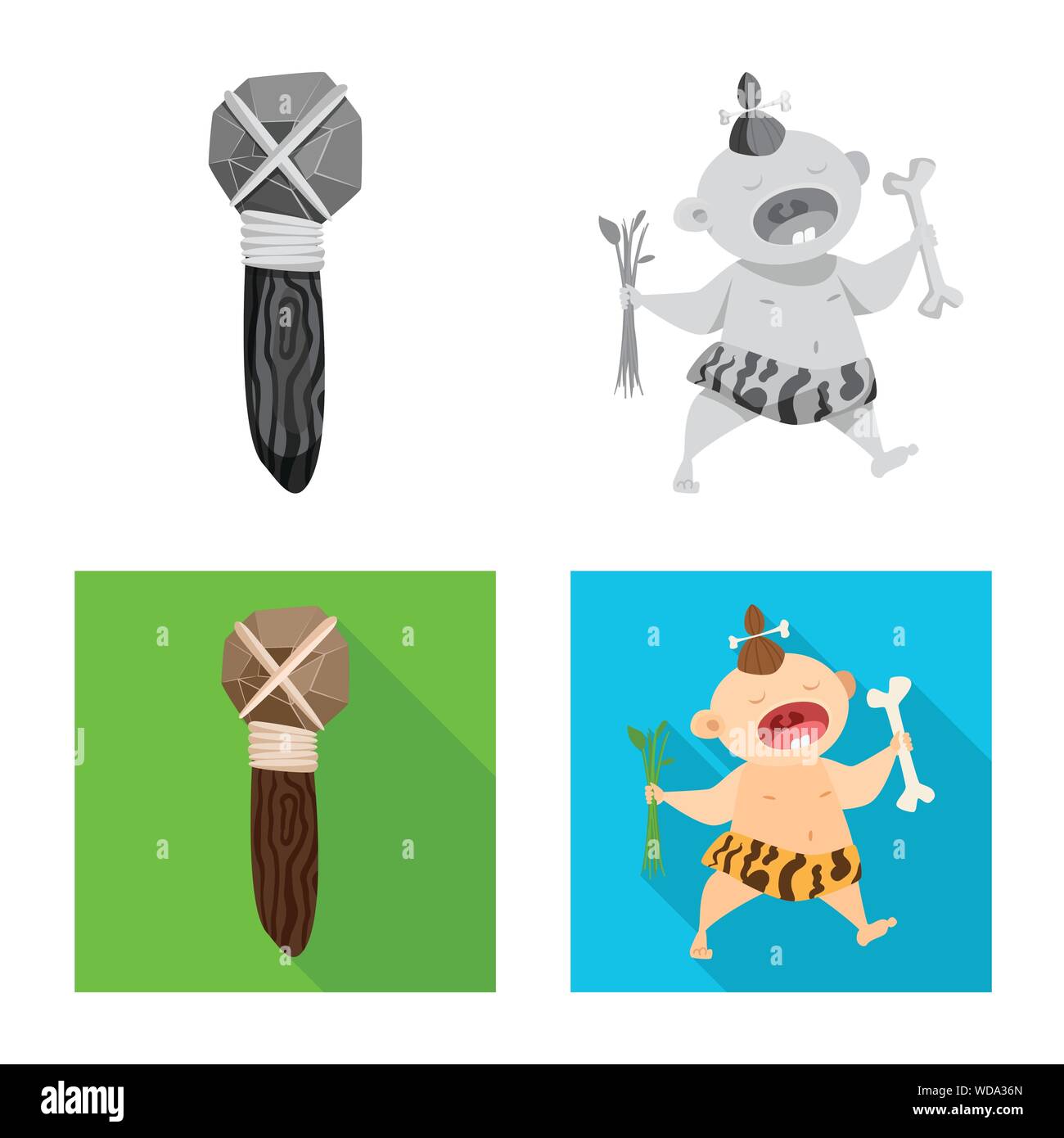 Vector illustration of evolution and prehistory icon. Collection of ...