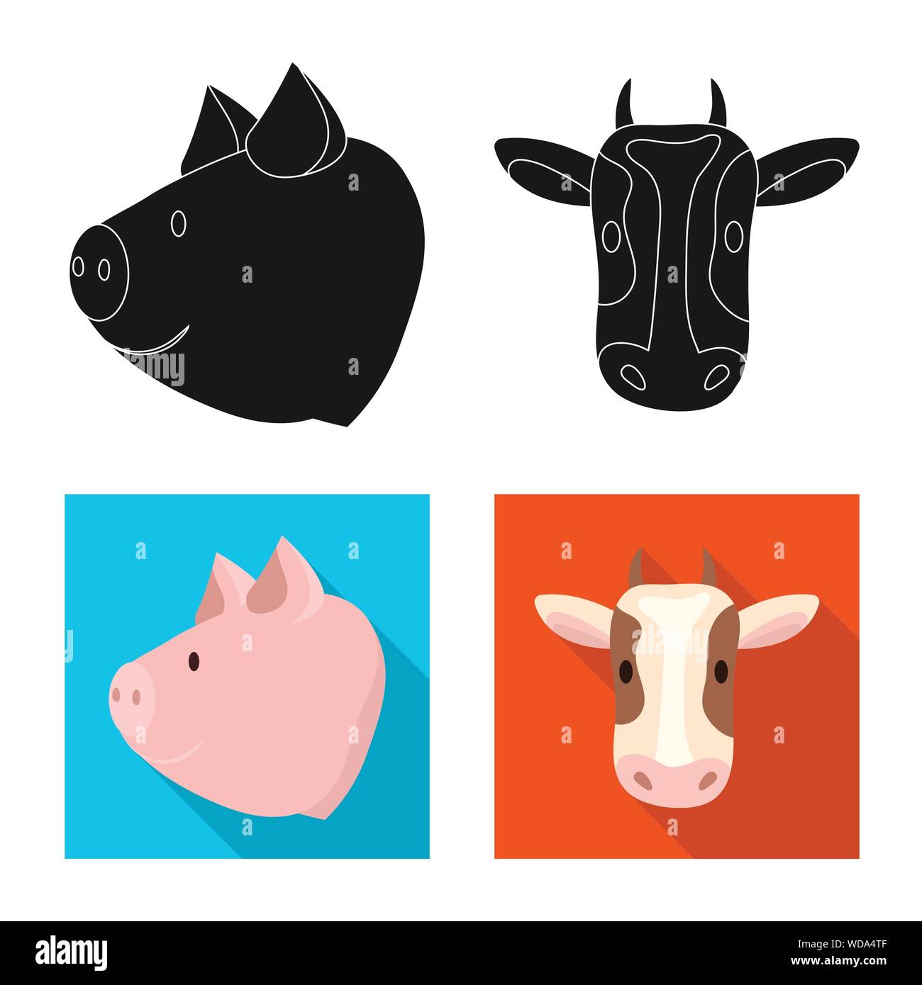 Isolated object of agriculture and breeding icon. Collection of ...