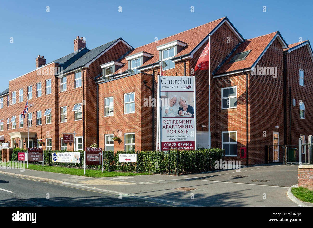 Newly built retirement apartments for sale in Marlow, Buckinghamshire, UK Stock Photo