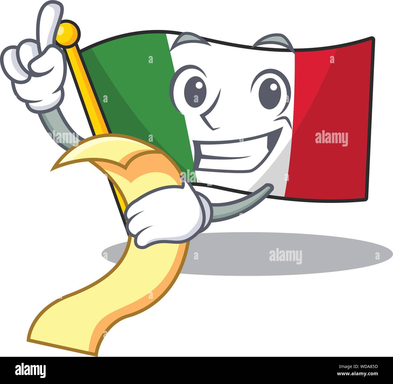 With menu italy flags isolated wth the cartoon Stock Vector Image & Art
