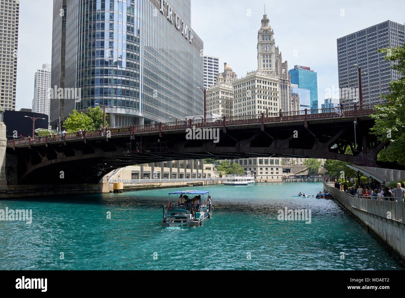 wabash avenue irv kupcinet bridge over the chicago river chicago illinois united states of america Stock Photo