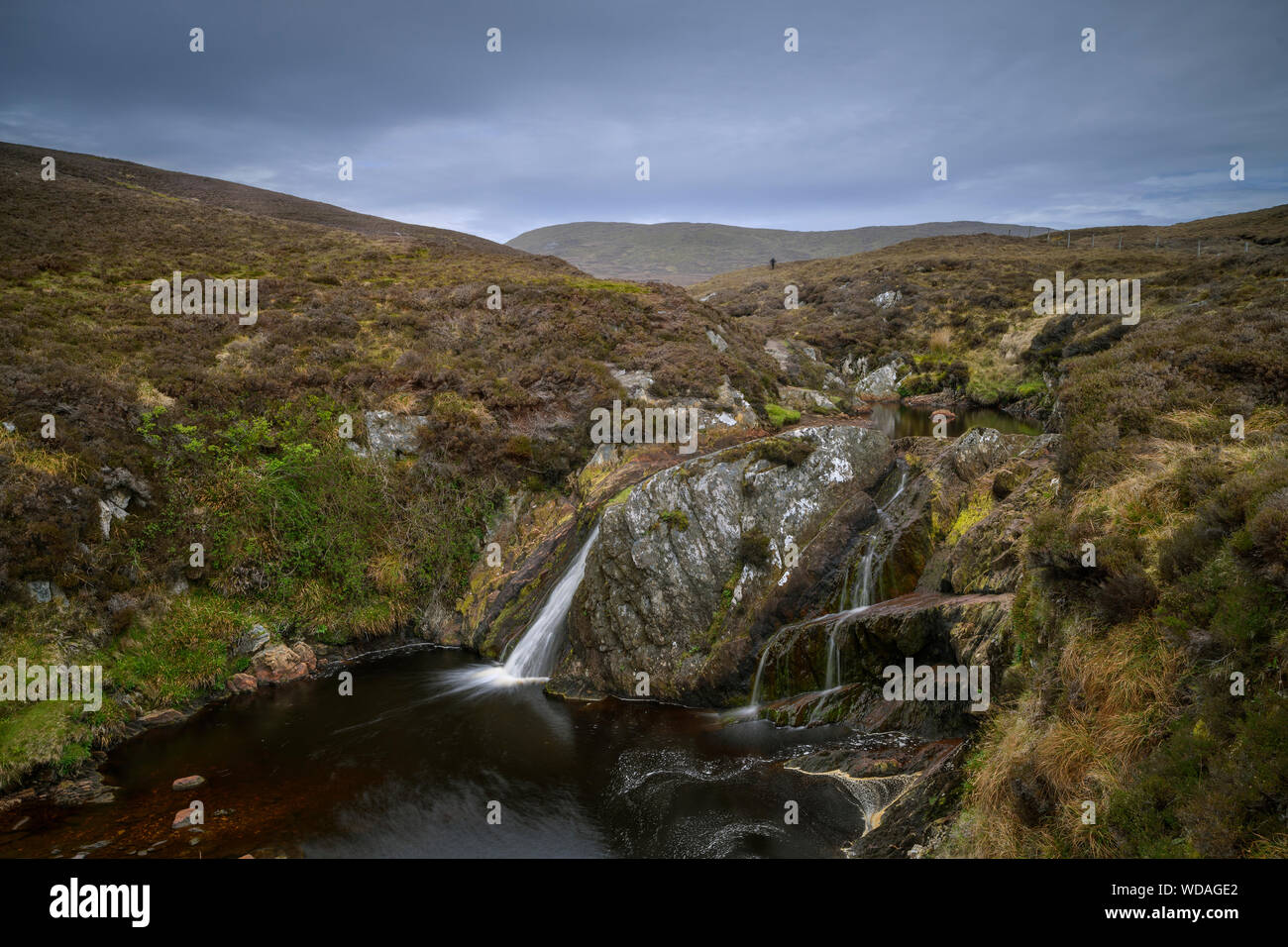 Burn of Lunklet waterfall in Shetland, Scotland Stock Photo