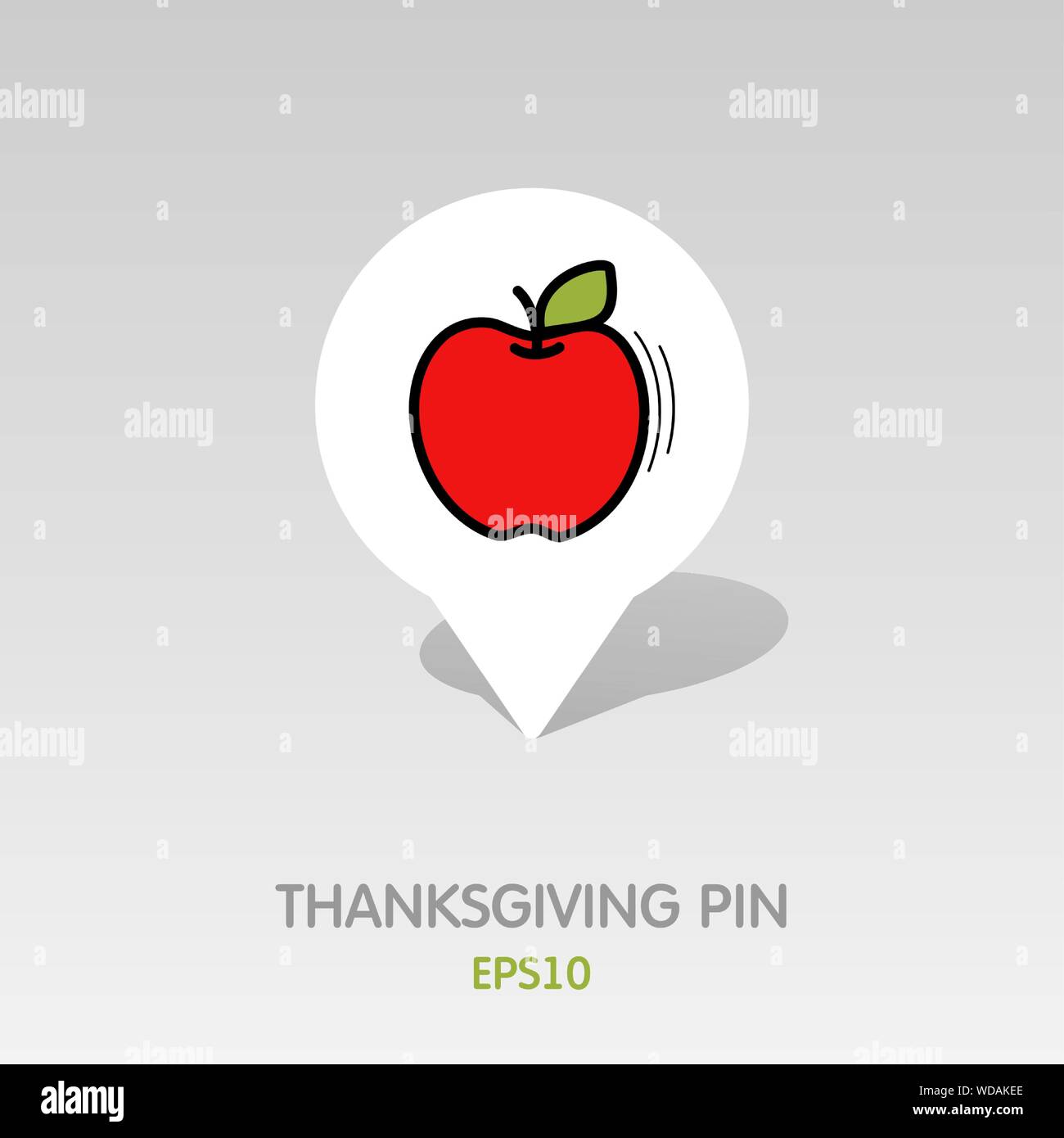 Apple Pin Map Icon Harvest Map Pointer Thanksgiving Map Markers