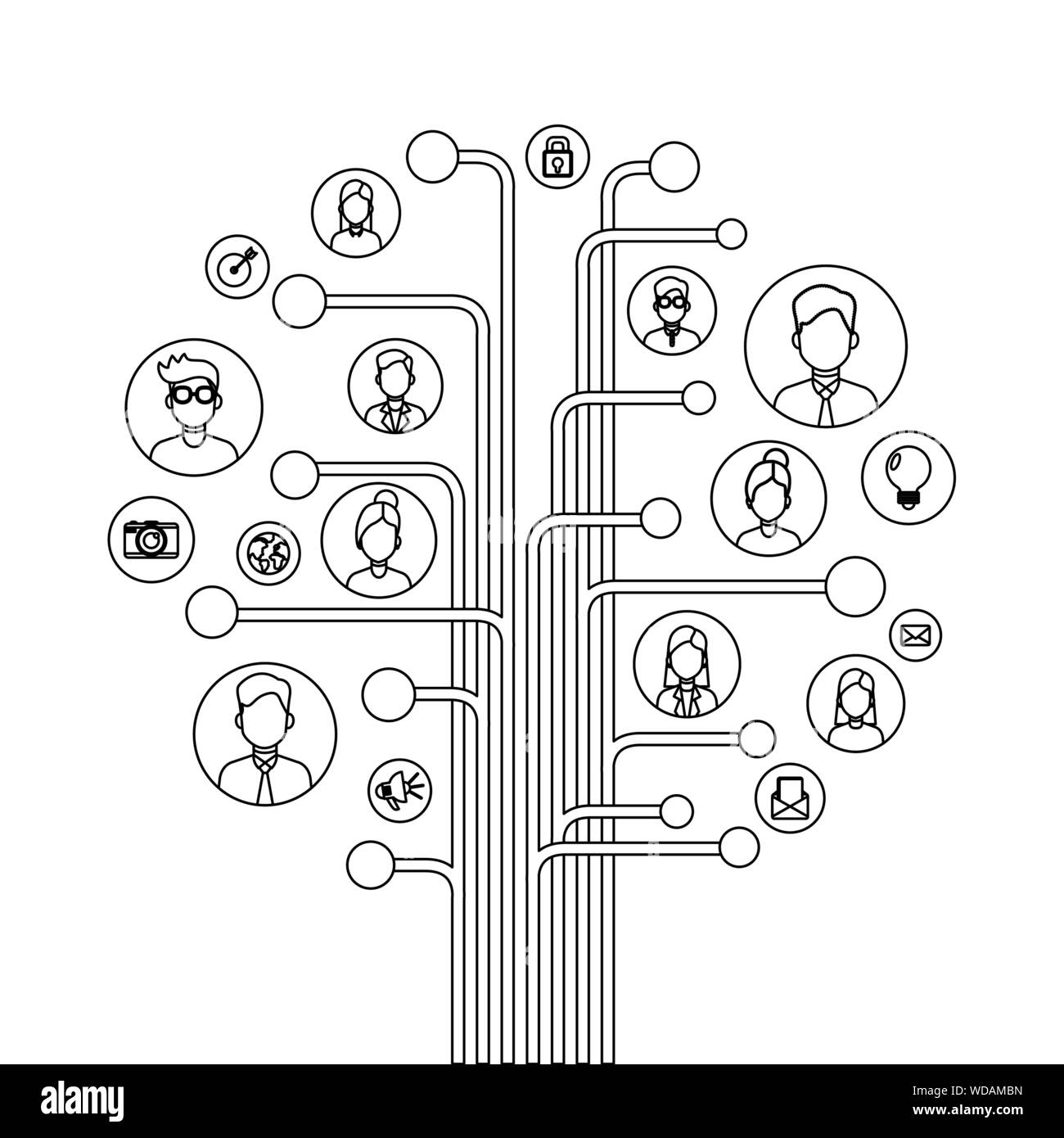 Social media and multimedia vector design Stock Vector Image & Art - Alamy