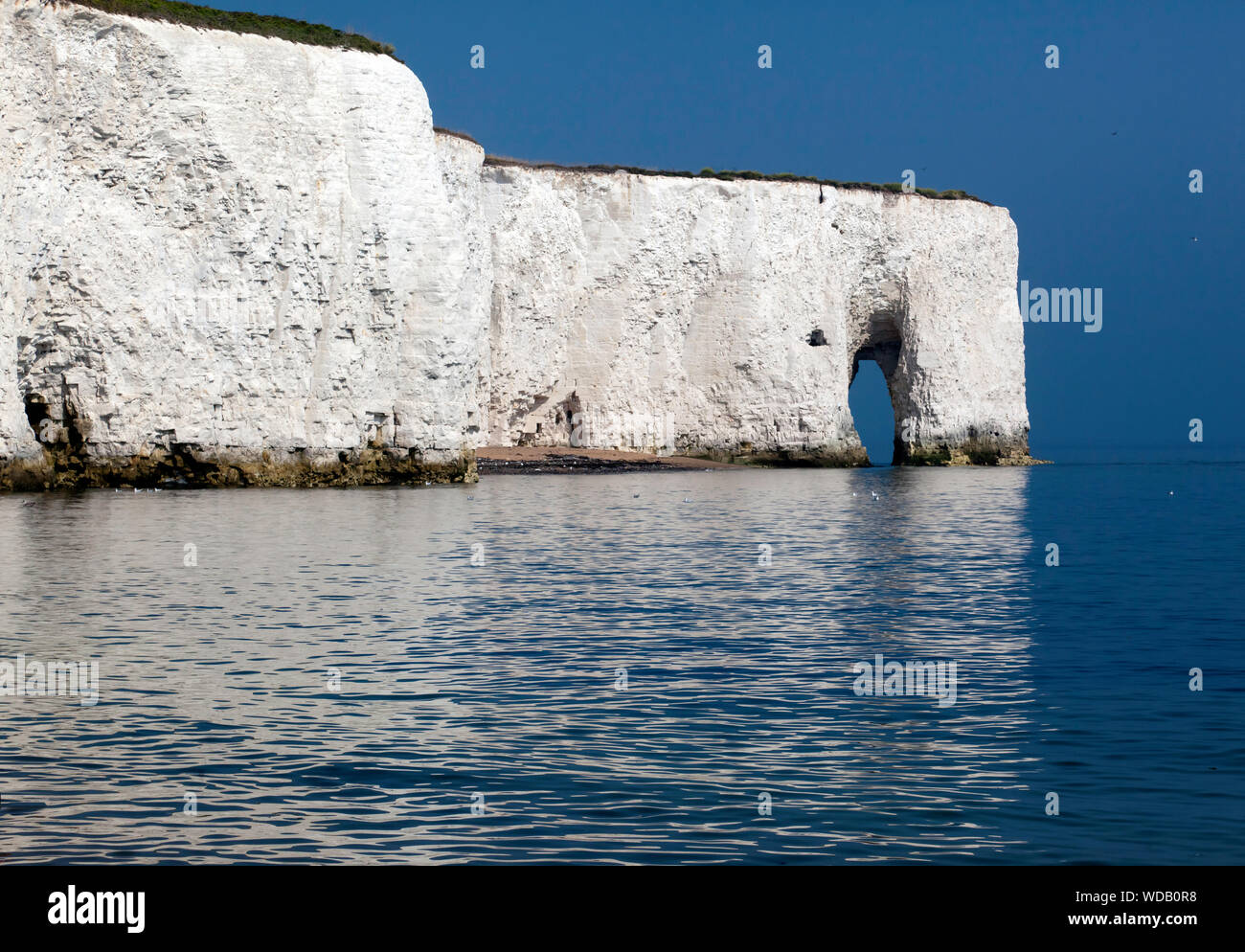View of the Chalk Arch at Kingsgate Bay, Broadstairs, Kent Stock Photo