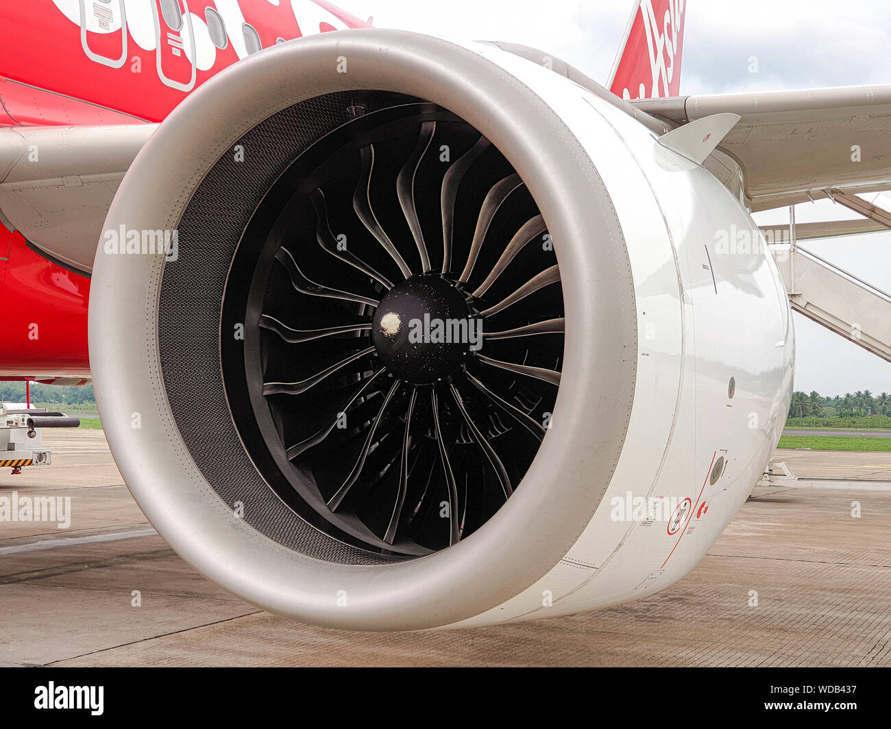 CFM International Leap-1A Engine of Airbus A320NEO Owned by AirAsia Stock Photo