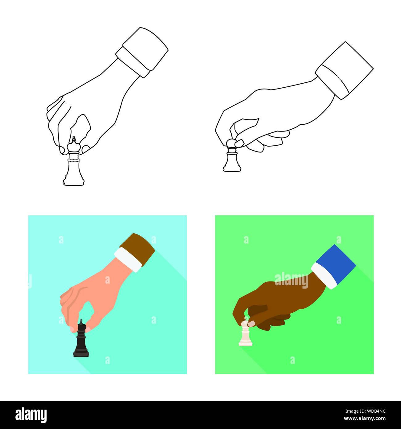 Vector design of checkmate and thin icon. Set of checkmate and target ...