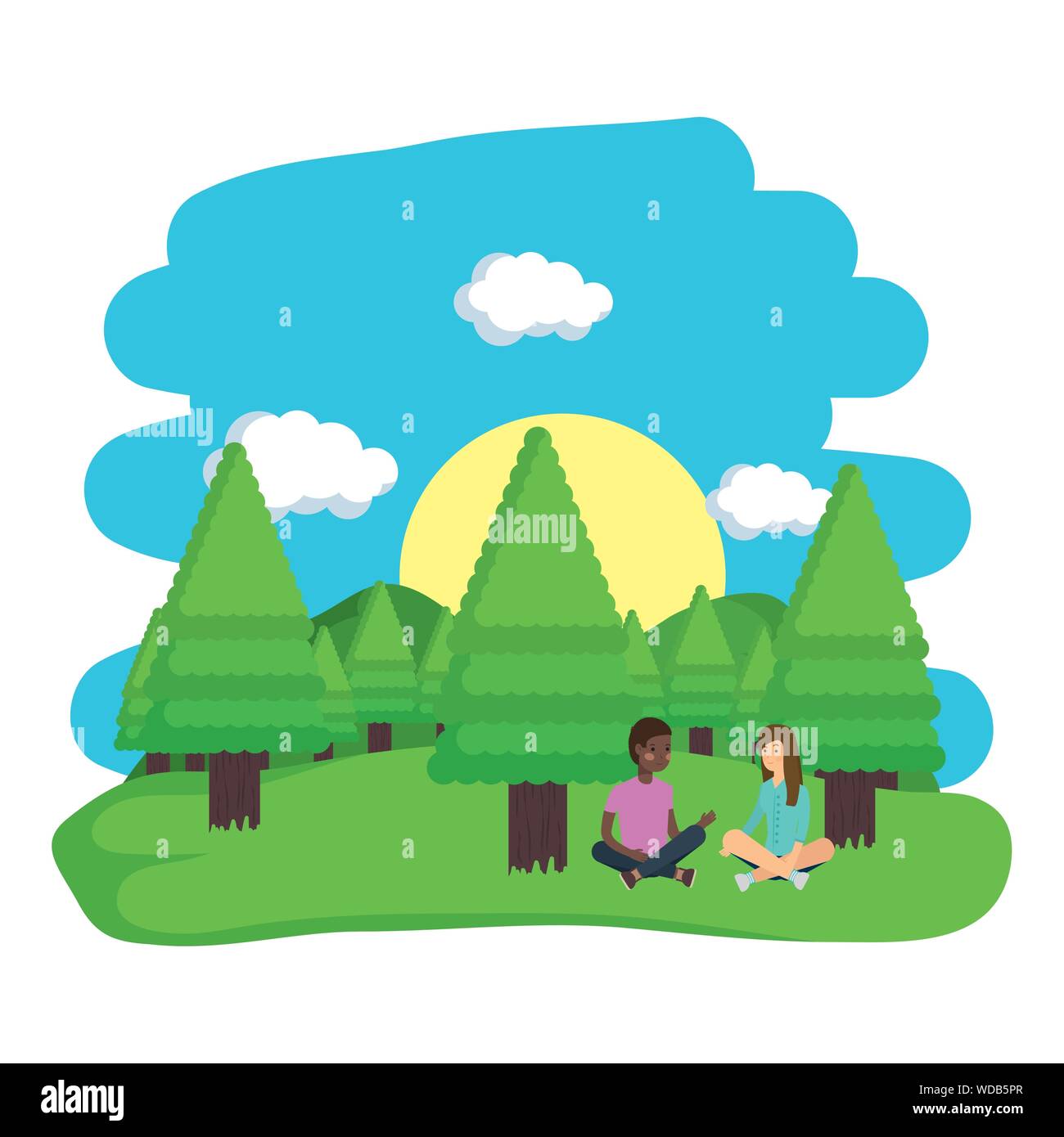 Couple in park vector design Stock Vector Image & Art - Alamy