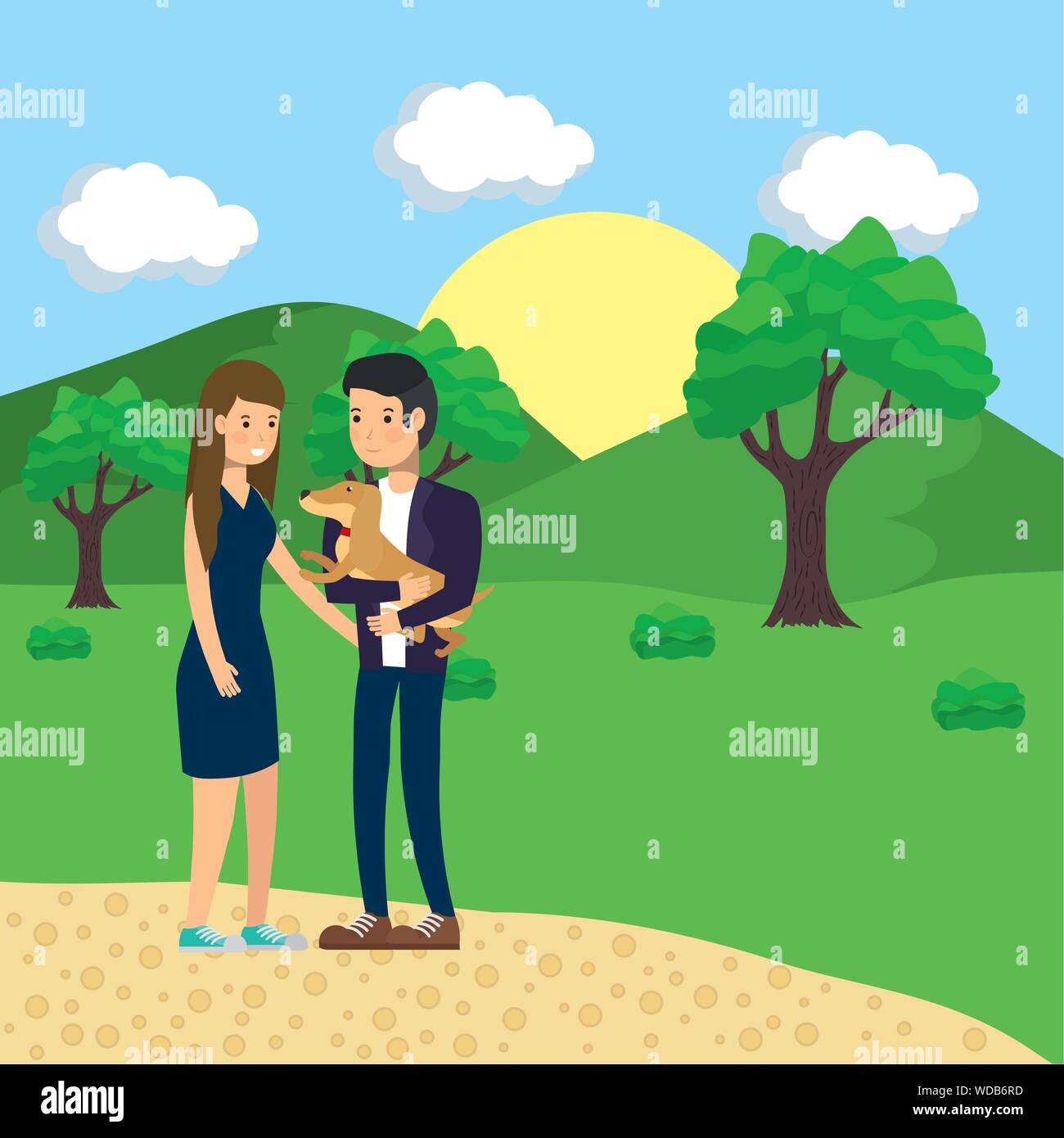 Couple in park vector design Stock Vector Image & Art - Alamy