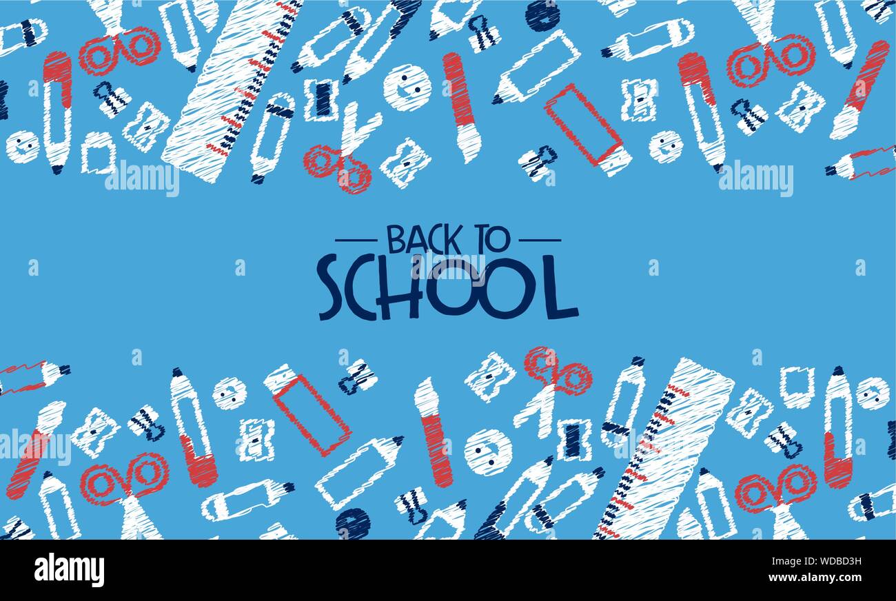 Back To School Card Illustration Of Fun Highschool Doodles Children Drawings Background Education Event Design For Kids Or Teen Students Stock Vector Image Art Alamy