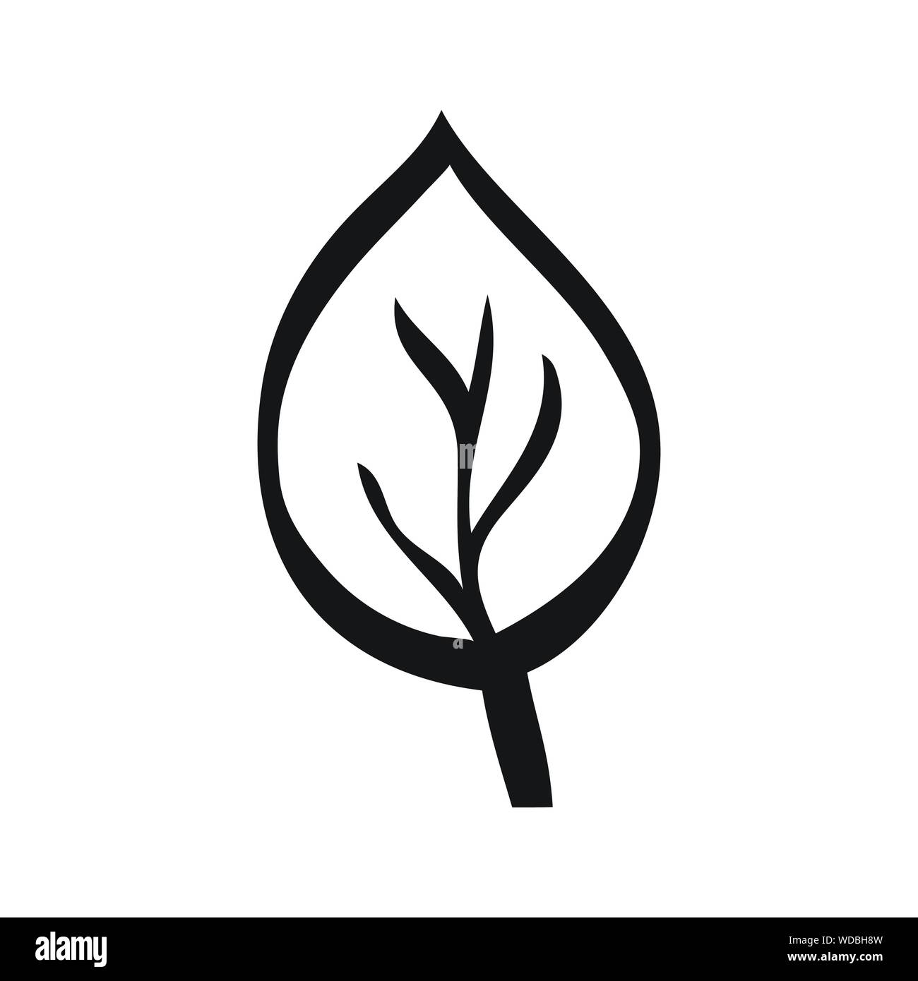 Black and white isolated leaf Icon issolated Stock Vector Image & Art ...