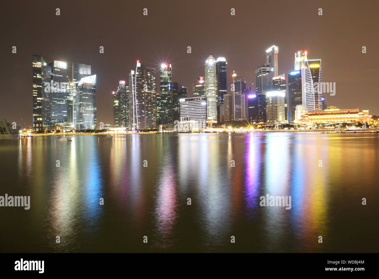 Dubai Cityscape At Night Stock Photo