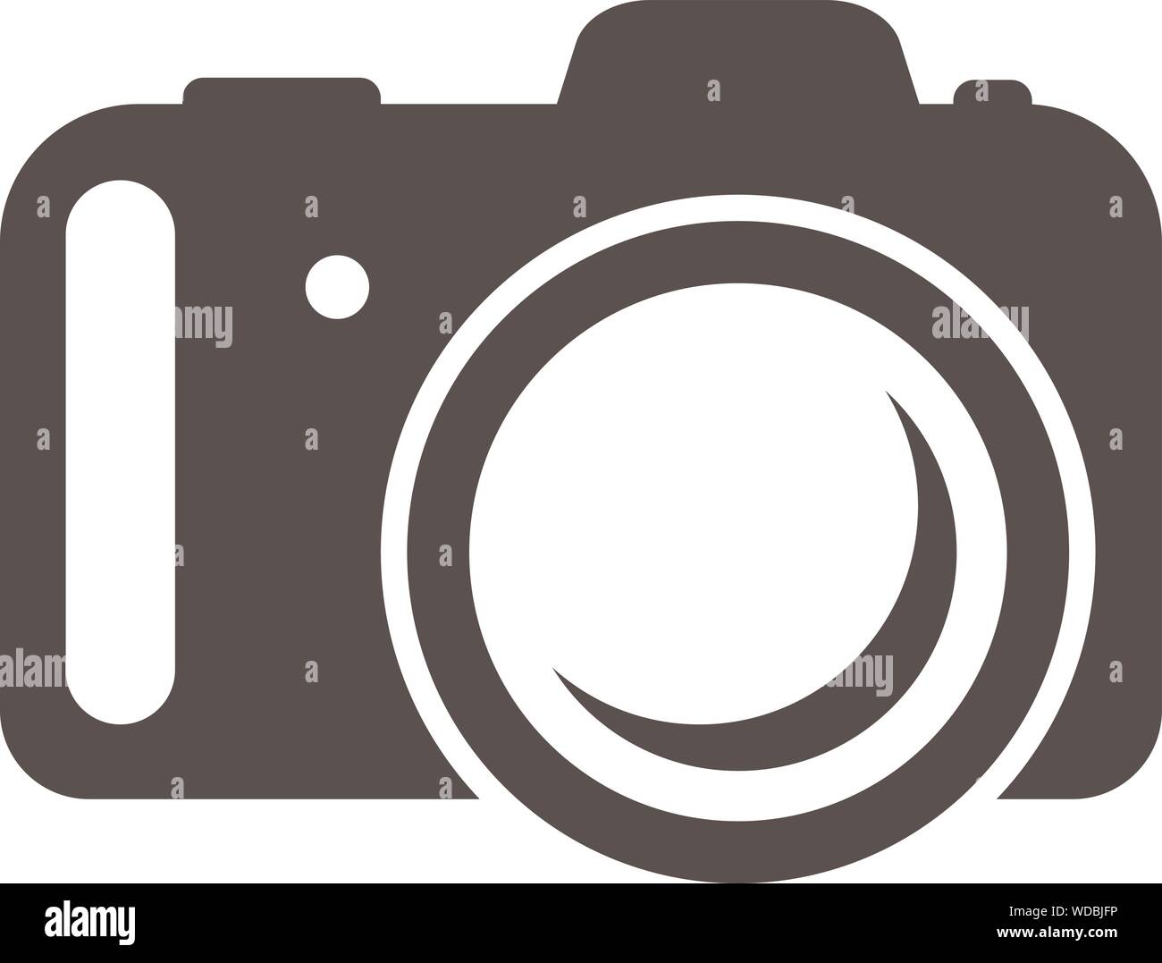 simple flat black and white camera icon vector illustration Stock Vector