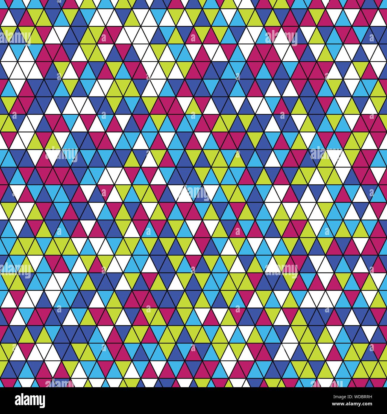Multicolored seamless mosaic pattern created with small triangles. Stock Vector