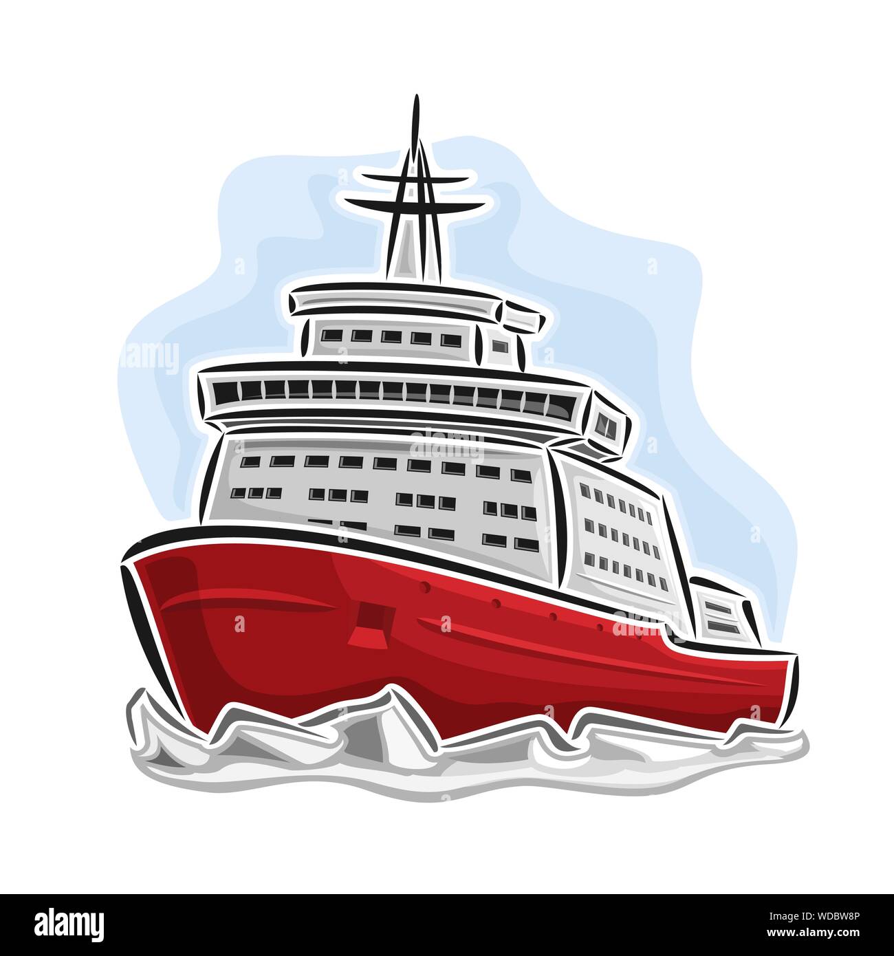 Vector illustration of logo for arctic Icebreaker Ship. Stock Vector